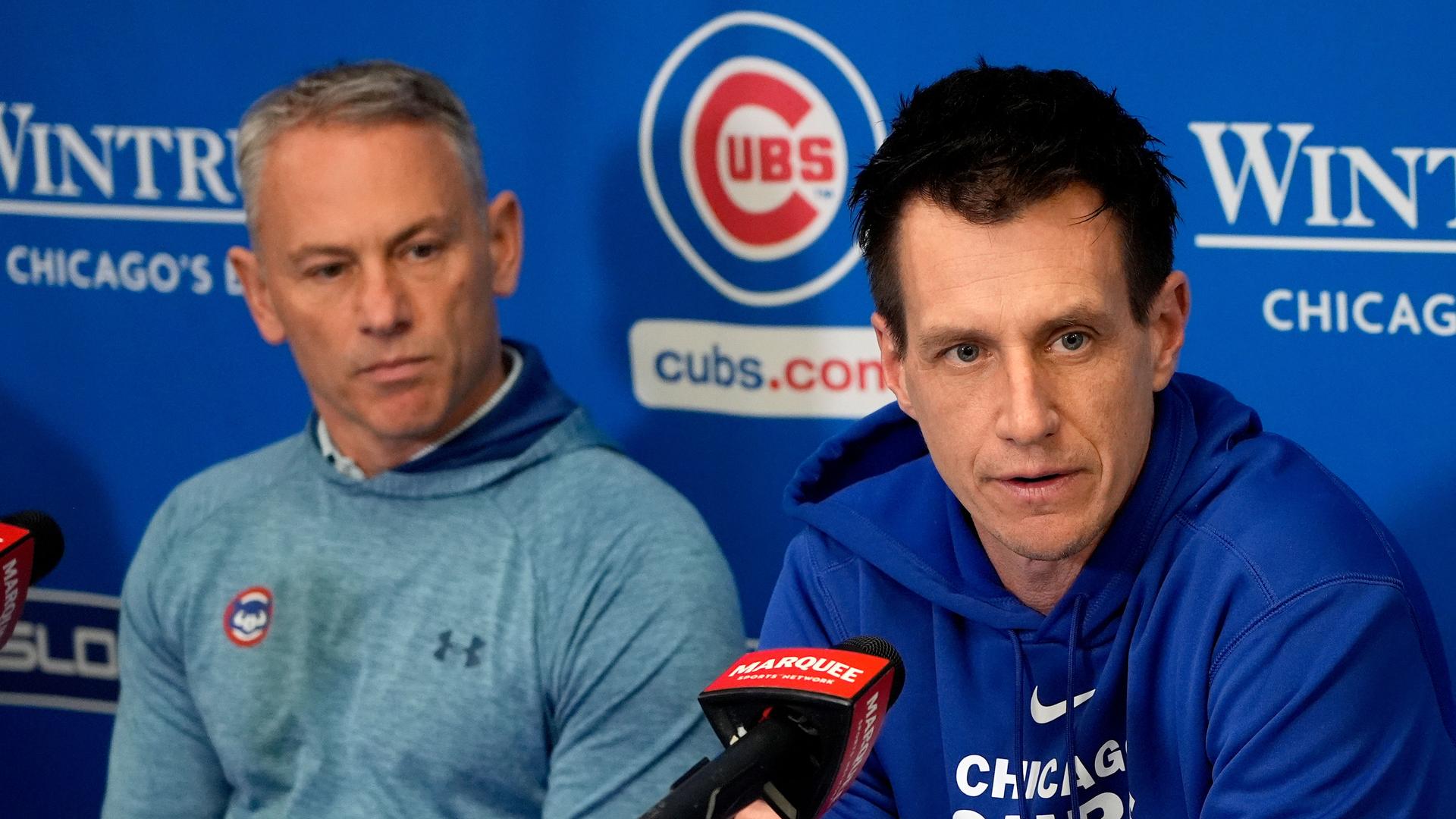 Cubs president of baseball operations Jed Hoyer and manager Craig Counsell