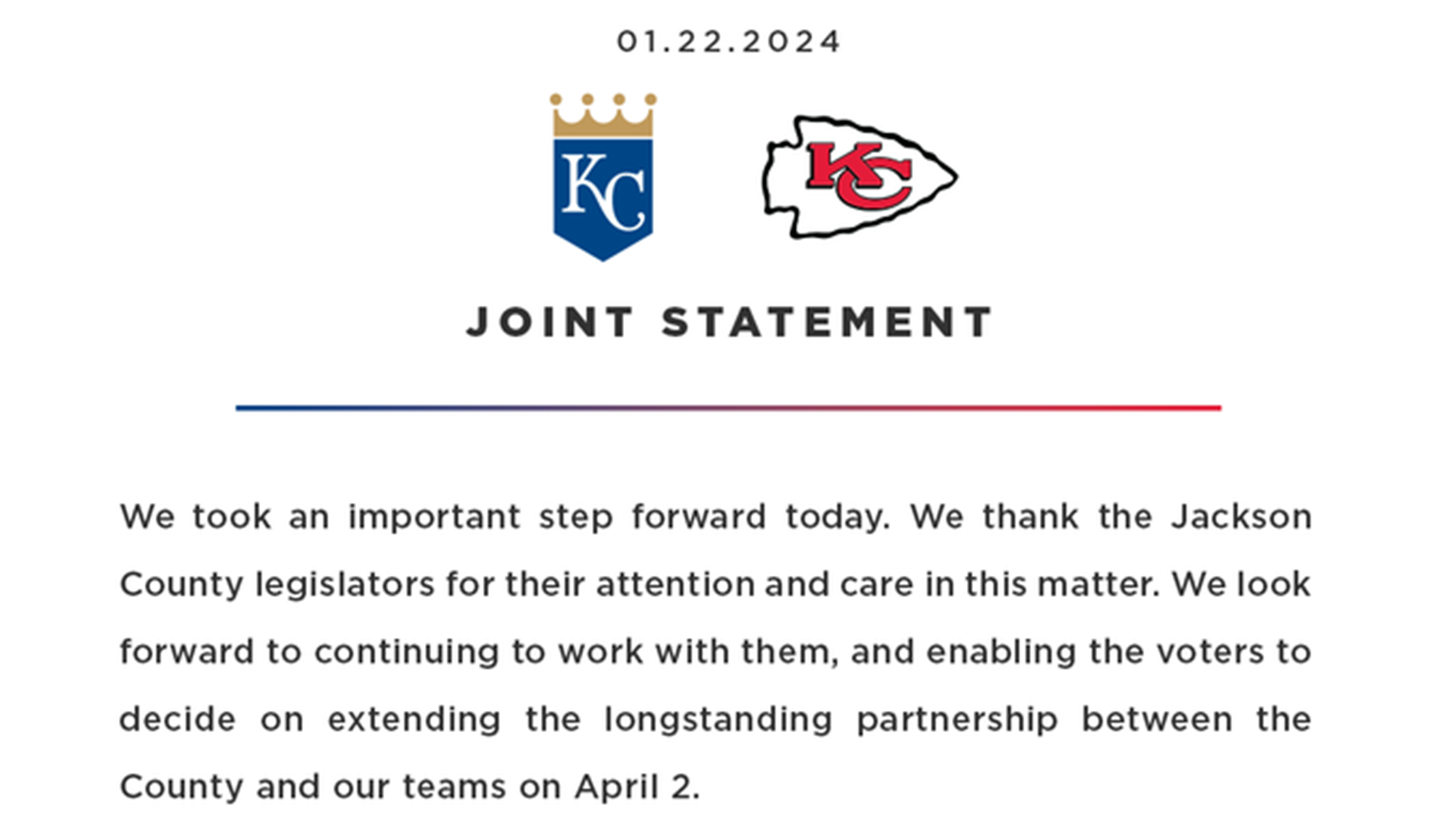 Royals and Chiefs joint statement