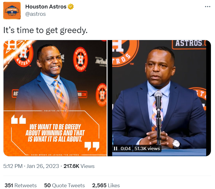 Astros tweet