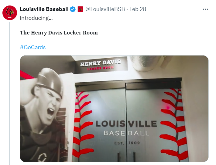 Louisville Baseball post on The Henry Davis Locker Room