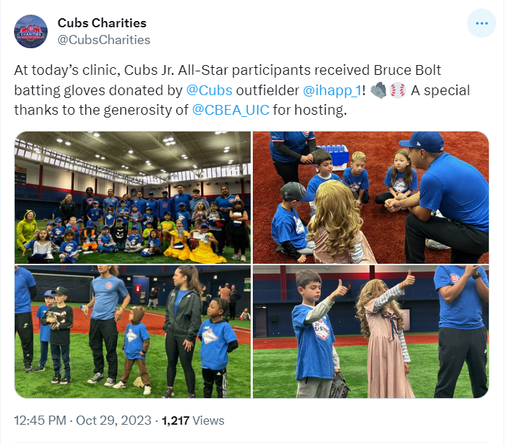 Cubs Charities tweet