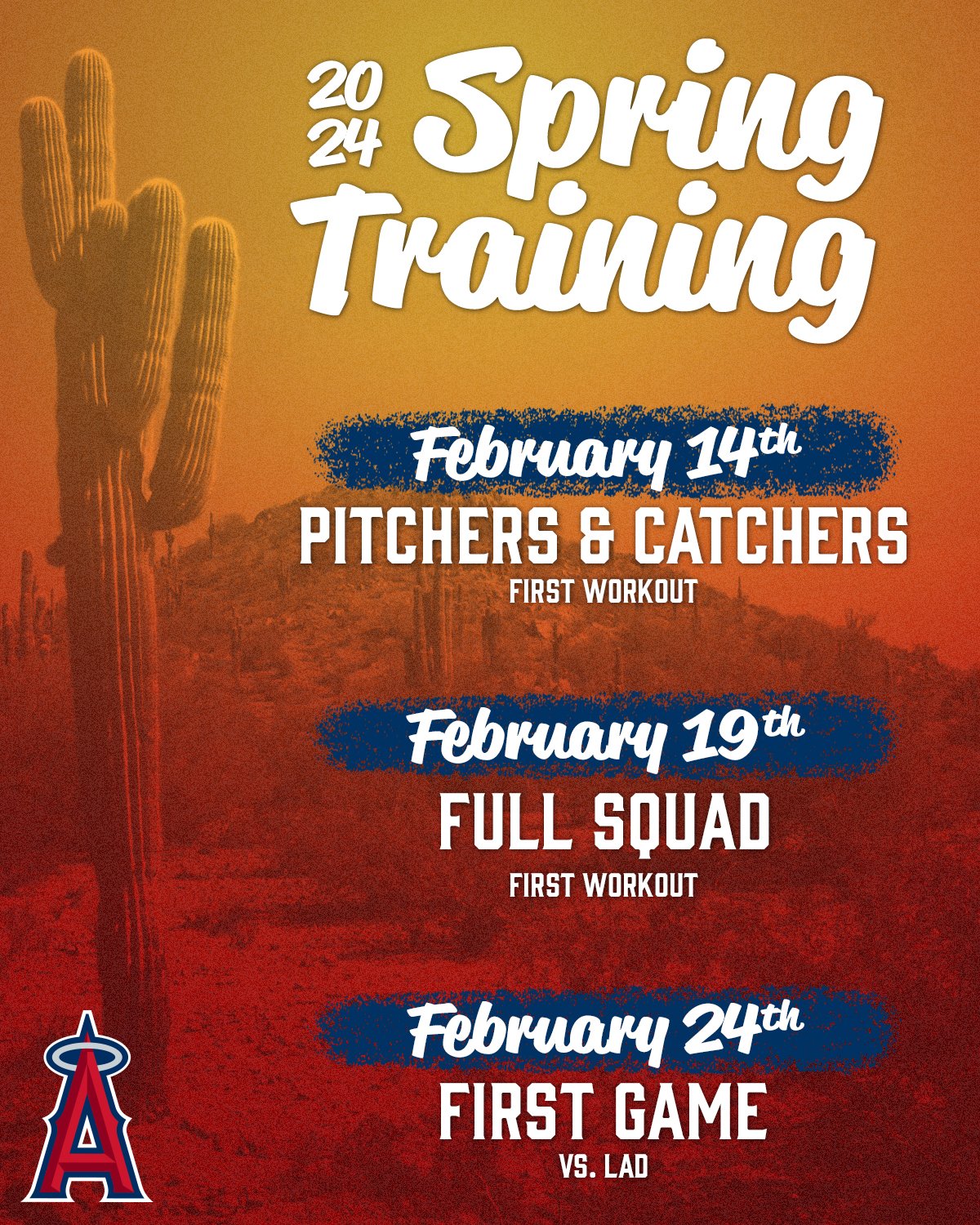 Angels Spring Training report dates