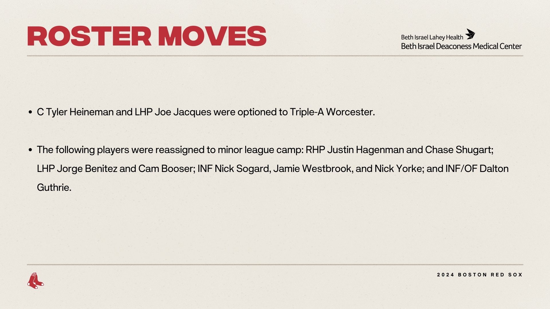 Red Sox roster moves