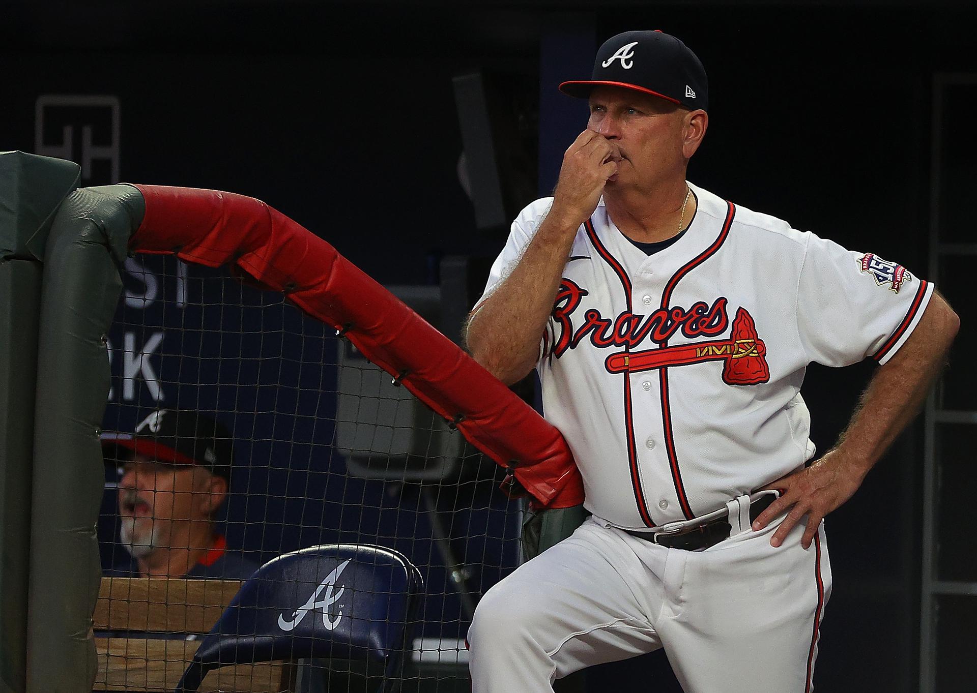 Warren Spahn of the Milwaukee Braves pitches during an Major League News  Photo - Getty Images