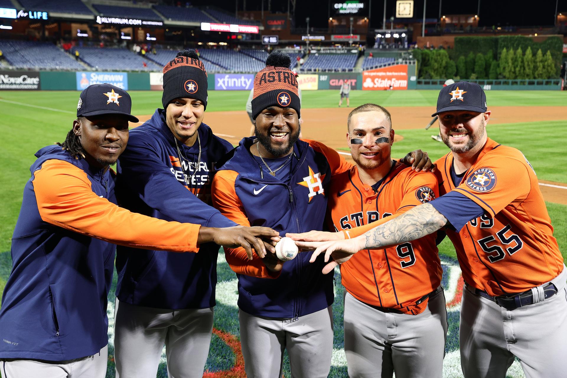 Rafael Montero, Bryan Abreu, Cristian Javier, Christian Vázquez and Ryan Pressly