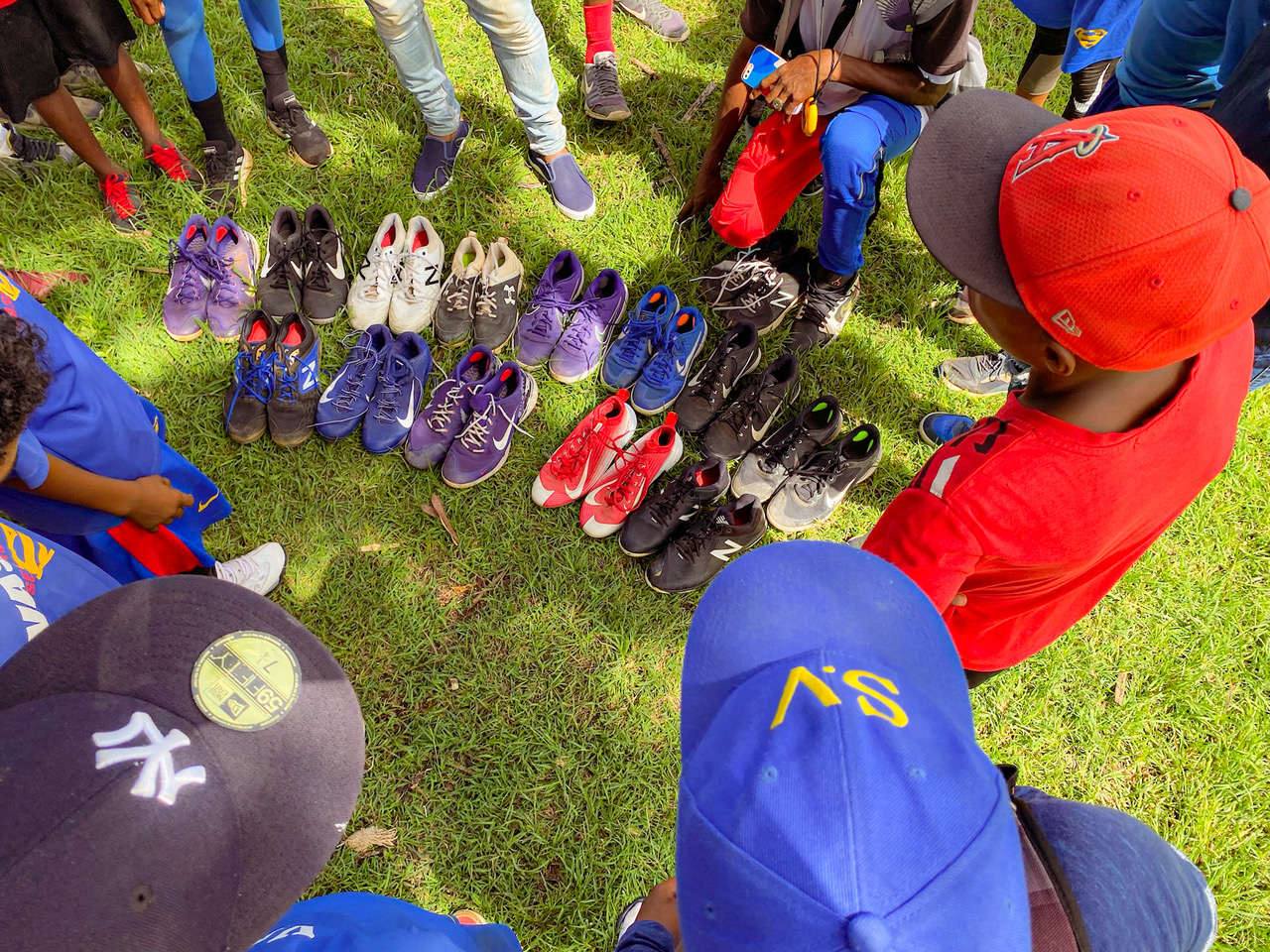 Cleats that were donated to Blessed Feat