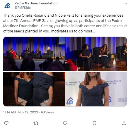 Pedro Martinez Foundation tweet