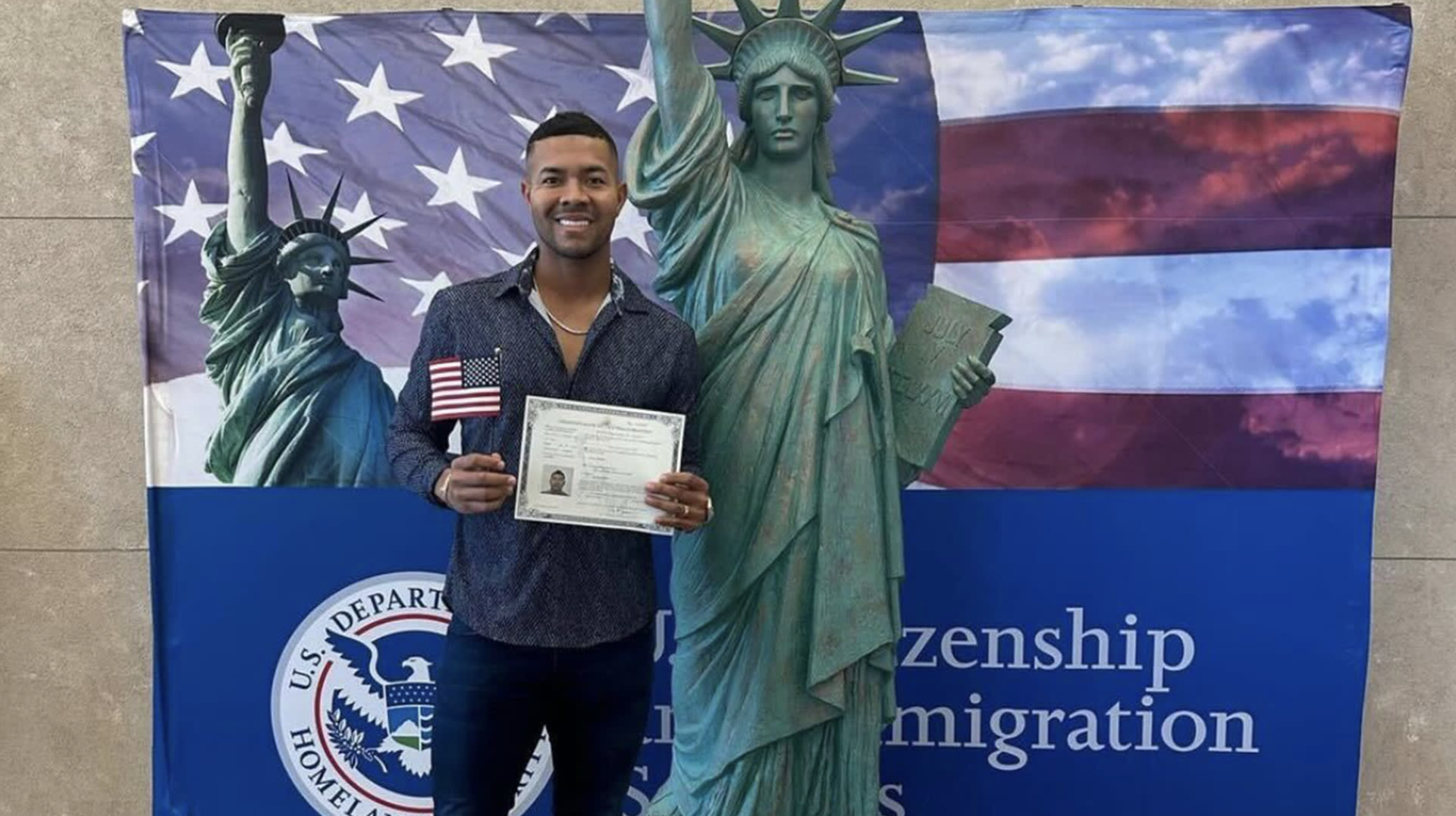 José Quintana with his Certificate of Citizenship