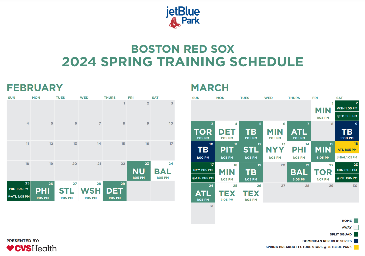 Red Sox Spring Training schedule