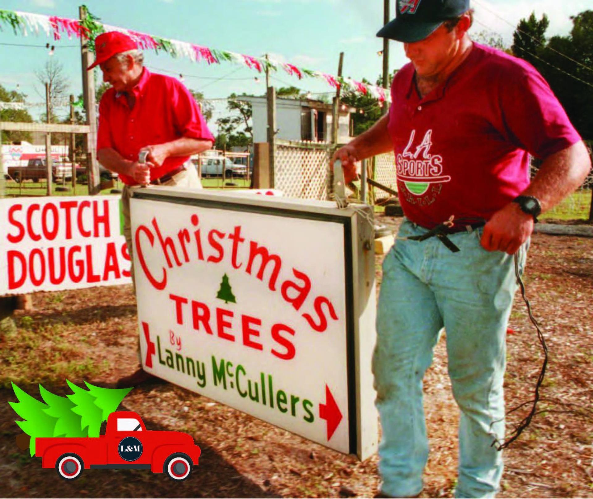 McCullers family at their Christmas tree lot