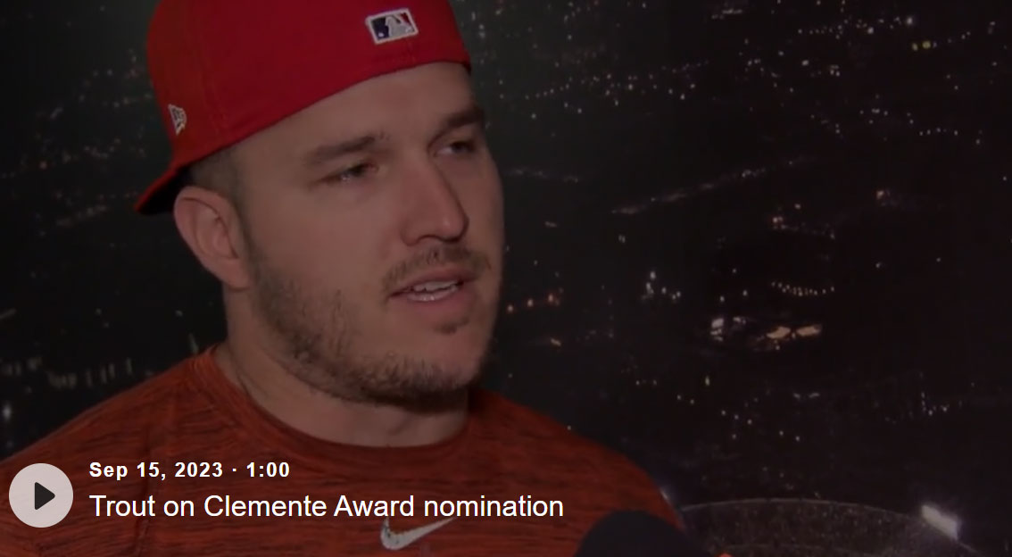 Trout on Clemente Award nomination