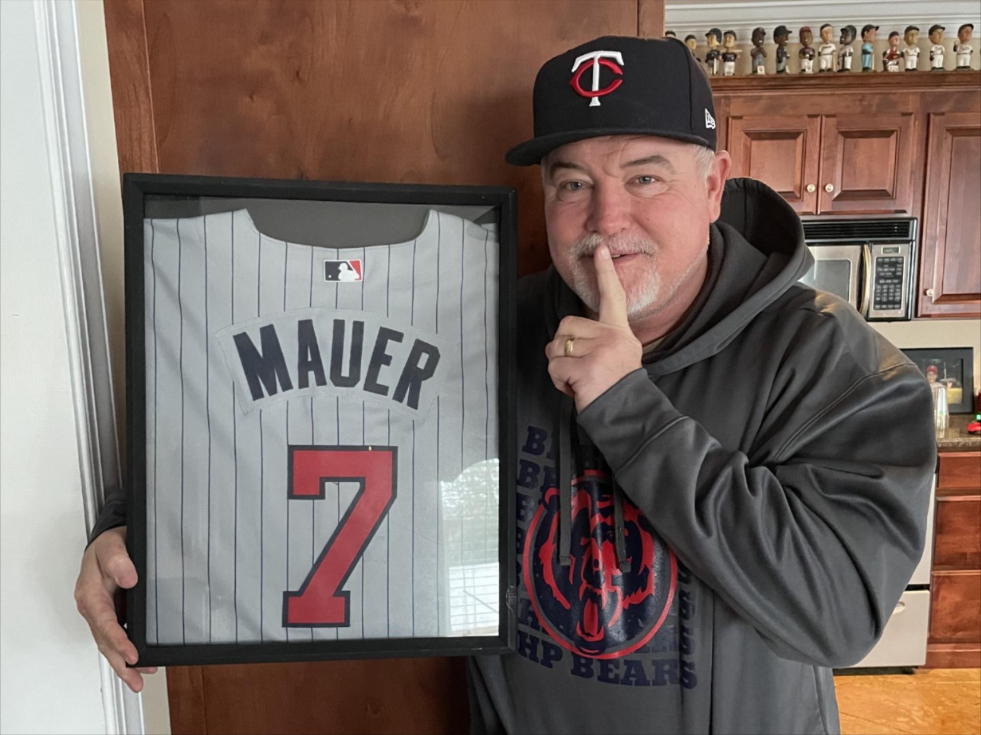 Matt LeCroy with his Joe Mauer jersey