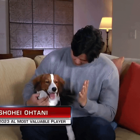 Shohei Ohtani and his dog