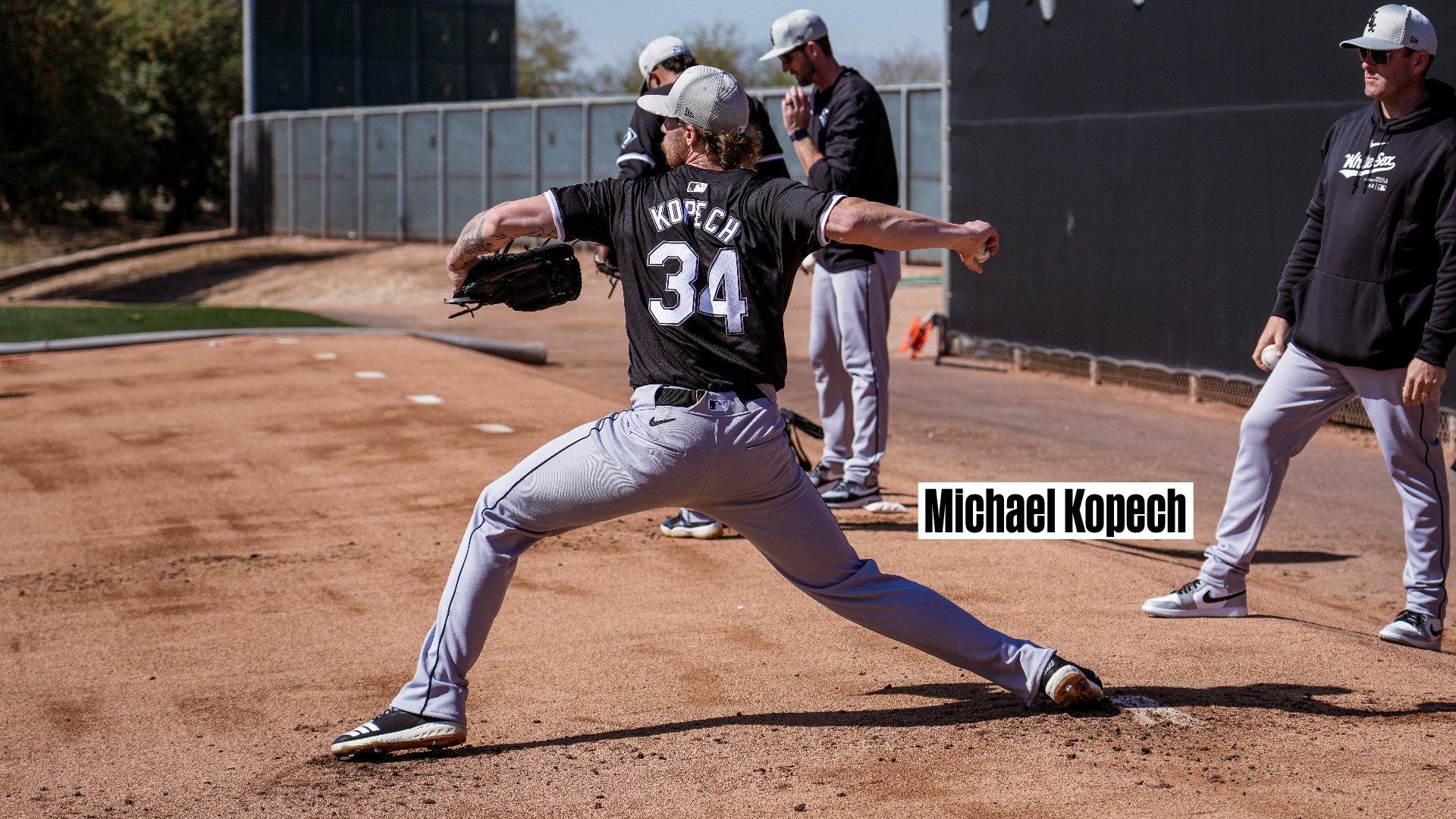 Michael Kopech throws a Spring Training bullpen