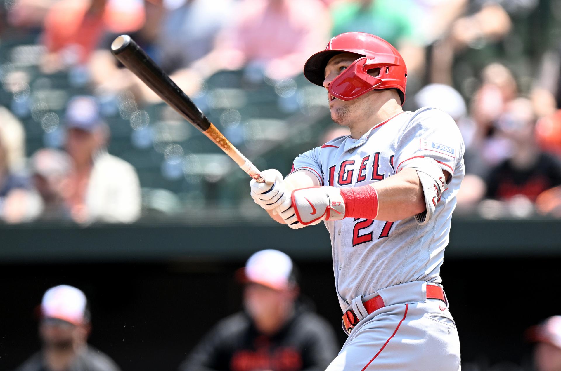 Mike Trout swinging