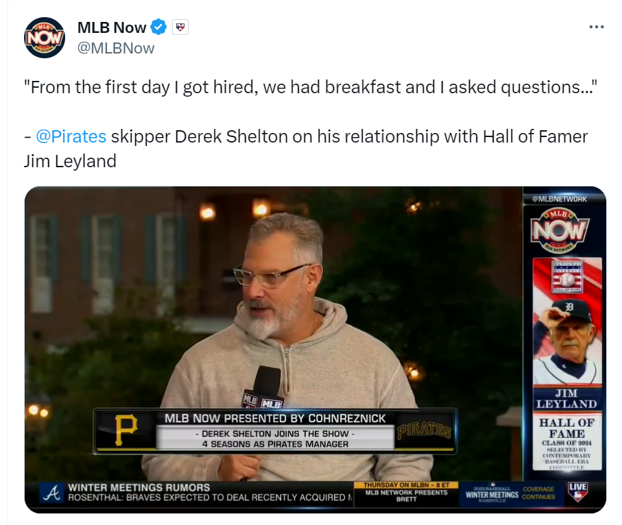 Derek Shelton on MLB Network