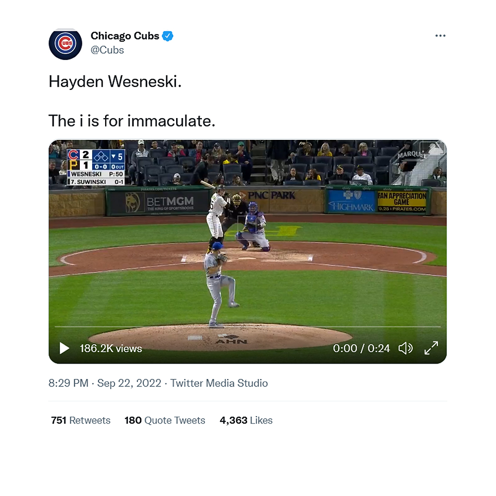 Chicago Cubs tweet