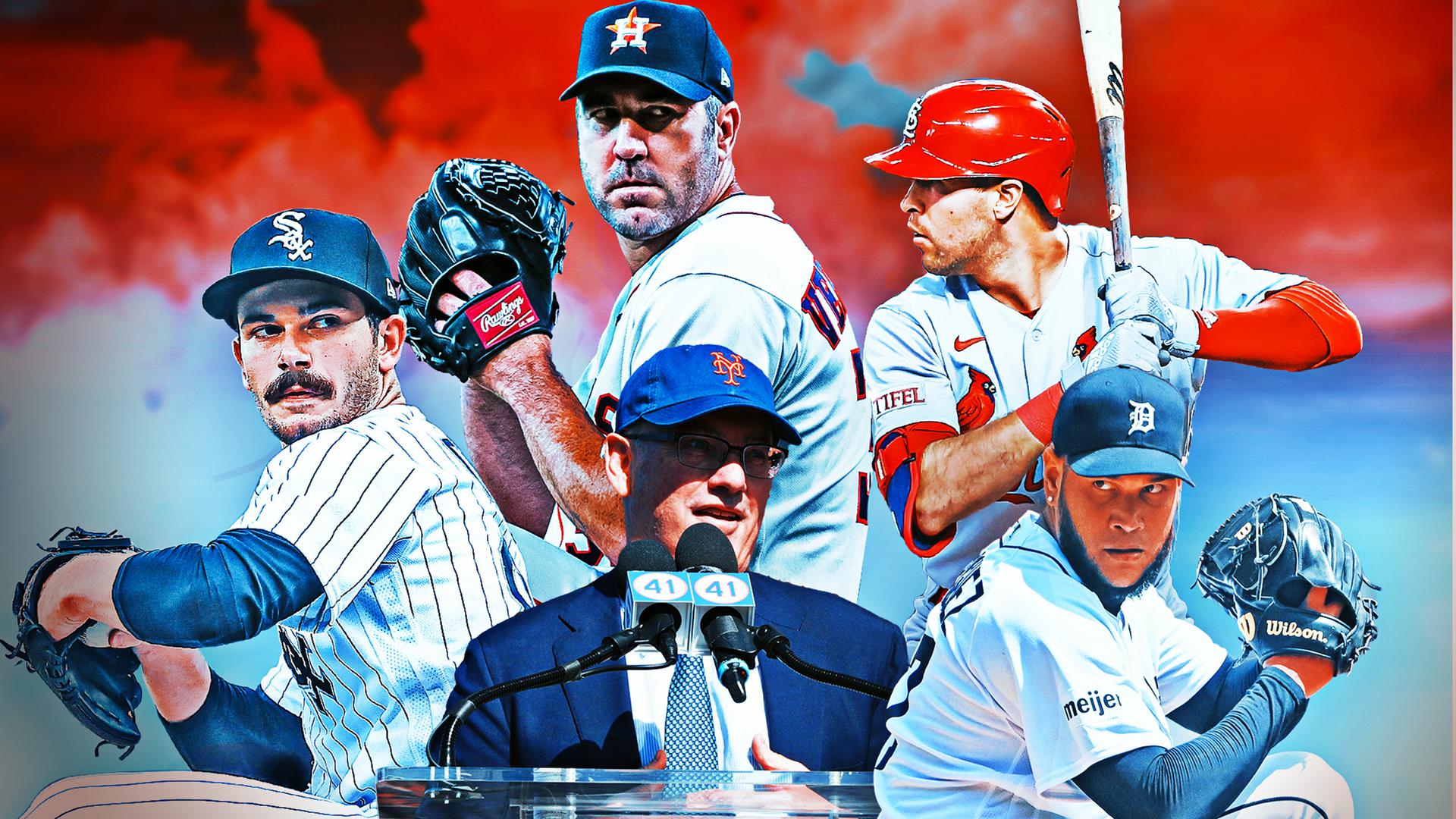 A collage of players including Justin Verlander, Dylan Cease and Eduardo Rodriguez