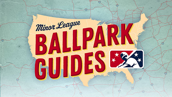 A map of the United States with Minor League Ballpark Guides written across it