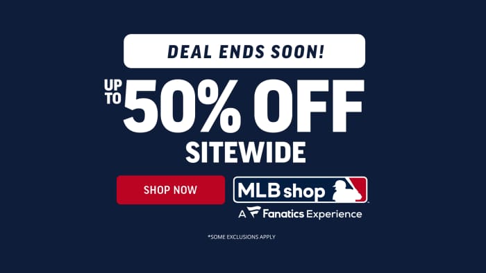 An MLB Shop ad for 50% off