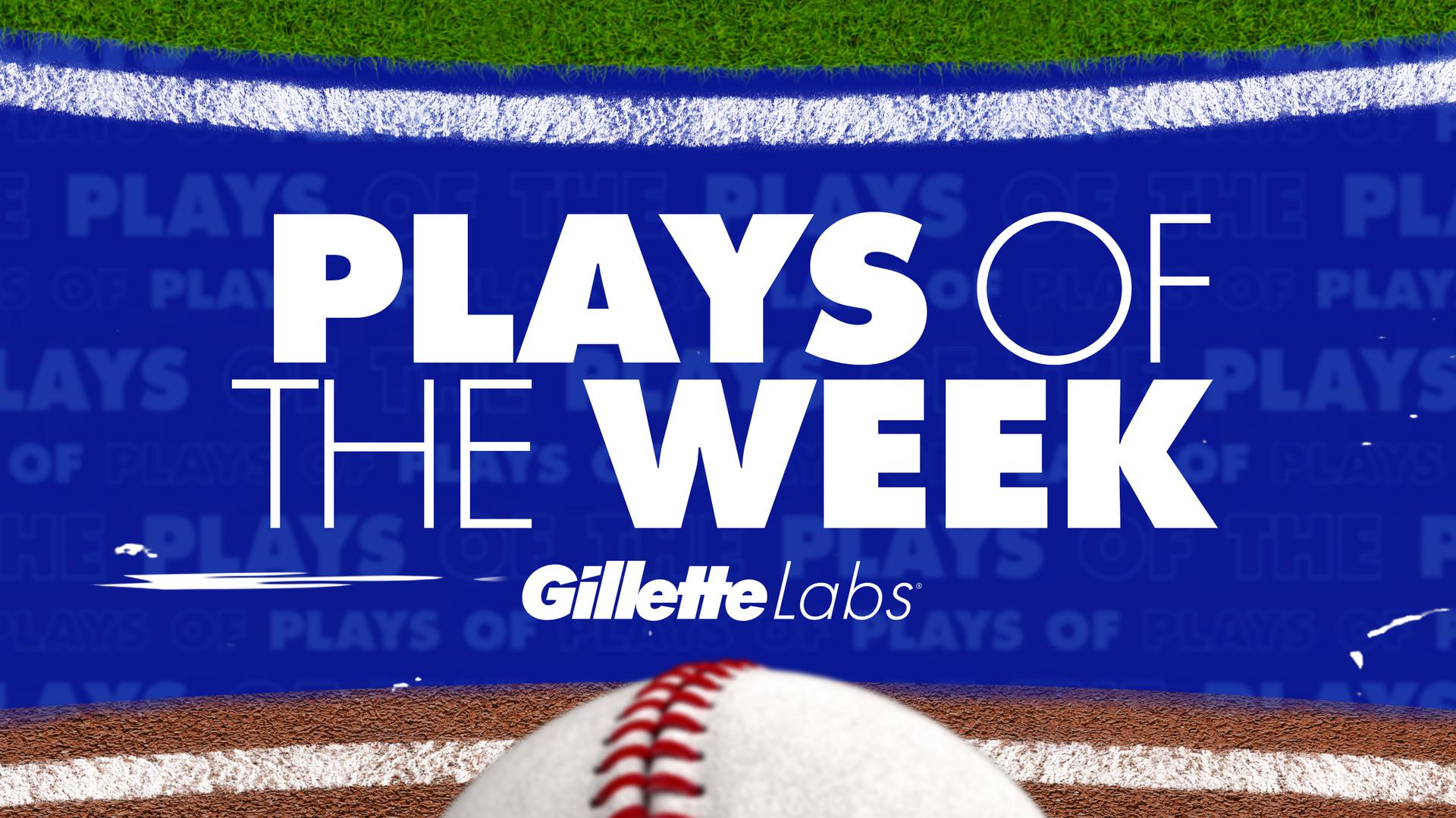 A blue image with the Plays of the Week logo