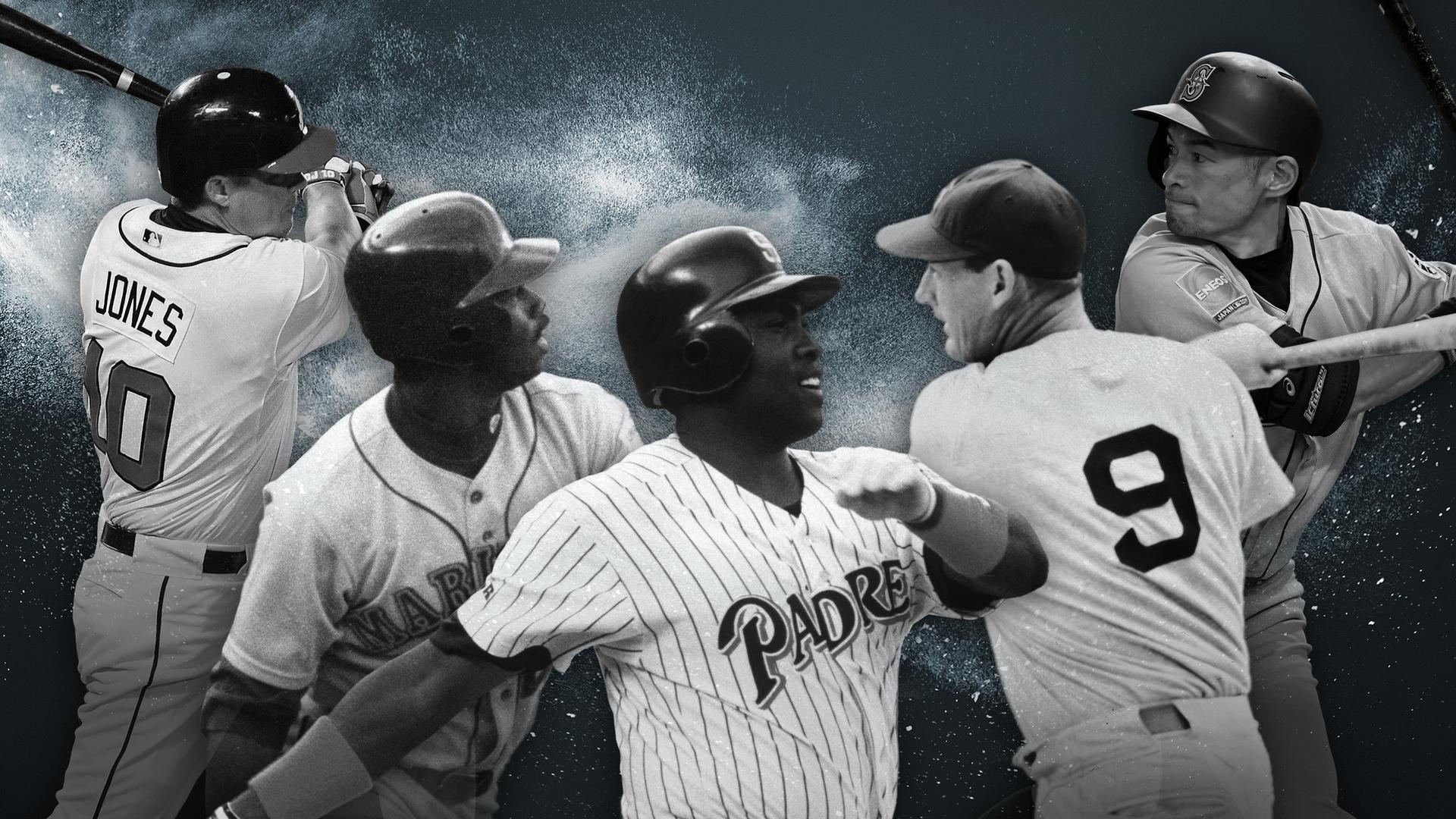 Chipper Jones, Ken Griffey Jr., Tony Gwynn, Ted Williams and Ichiro