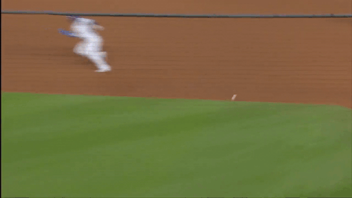 An animated gif of Mookie Betts executing a double play at shortstop