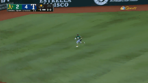Animated gif of Tony Kemp making a diving catch
