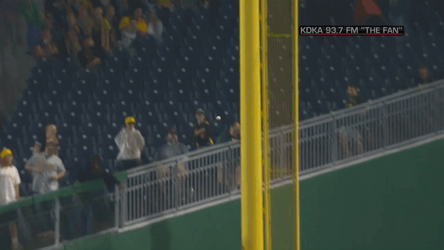 An animated gif of Josh Palacios making an acrobatic catch