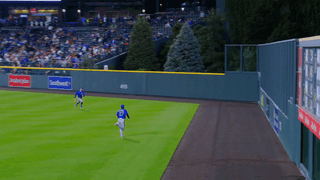 An animated gif of Pete Crow-Armstrong making a sliding catch