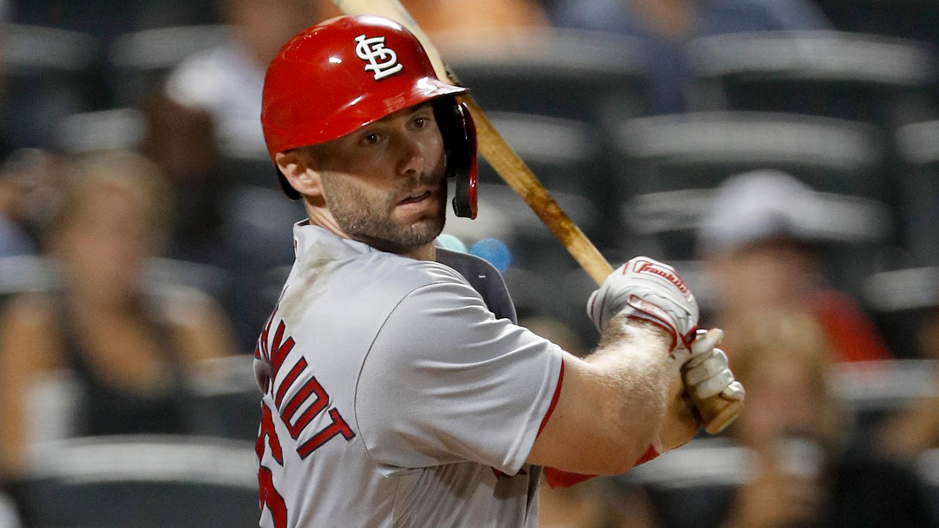 The Cardinals' Paul Goldschmidt follows through on a swing