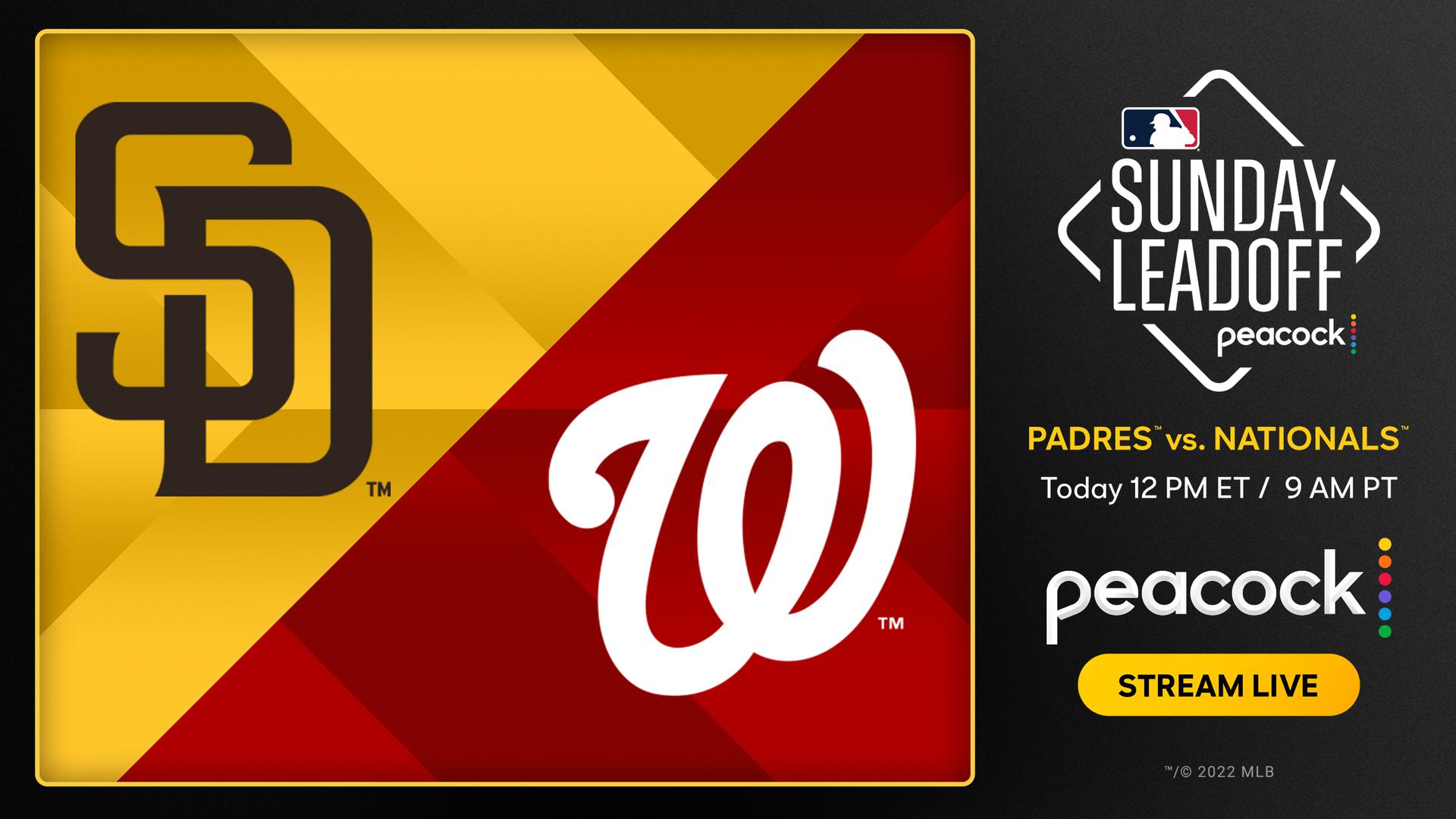 Padres vs. Nationals on MLB Sunday Leadoff on Peacock network