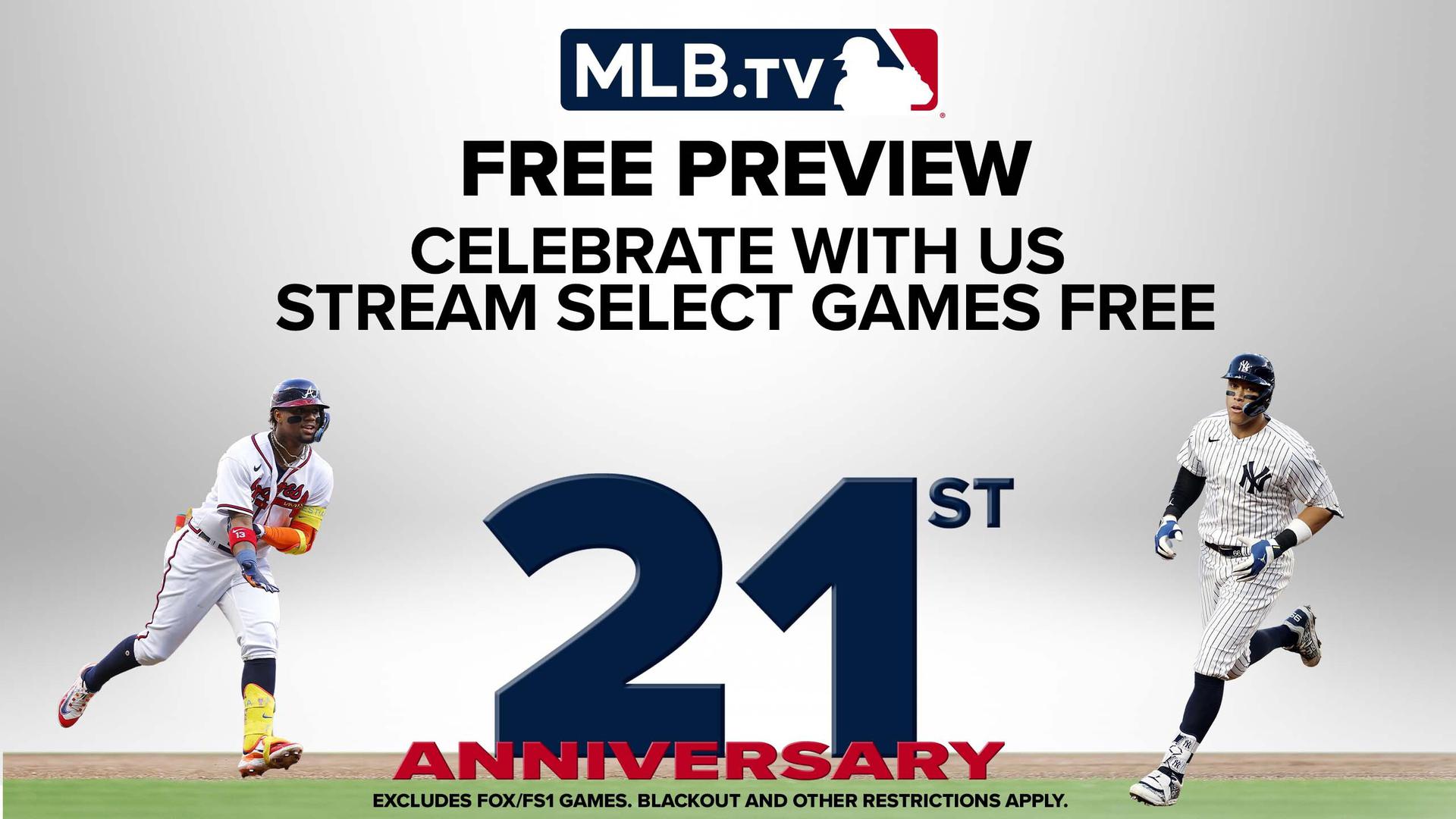 Text about MLB.TV's free preview on Saturday