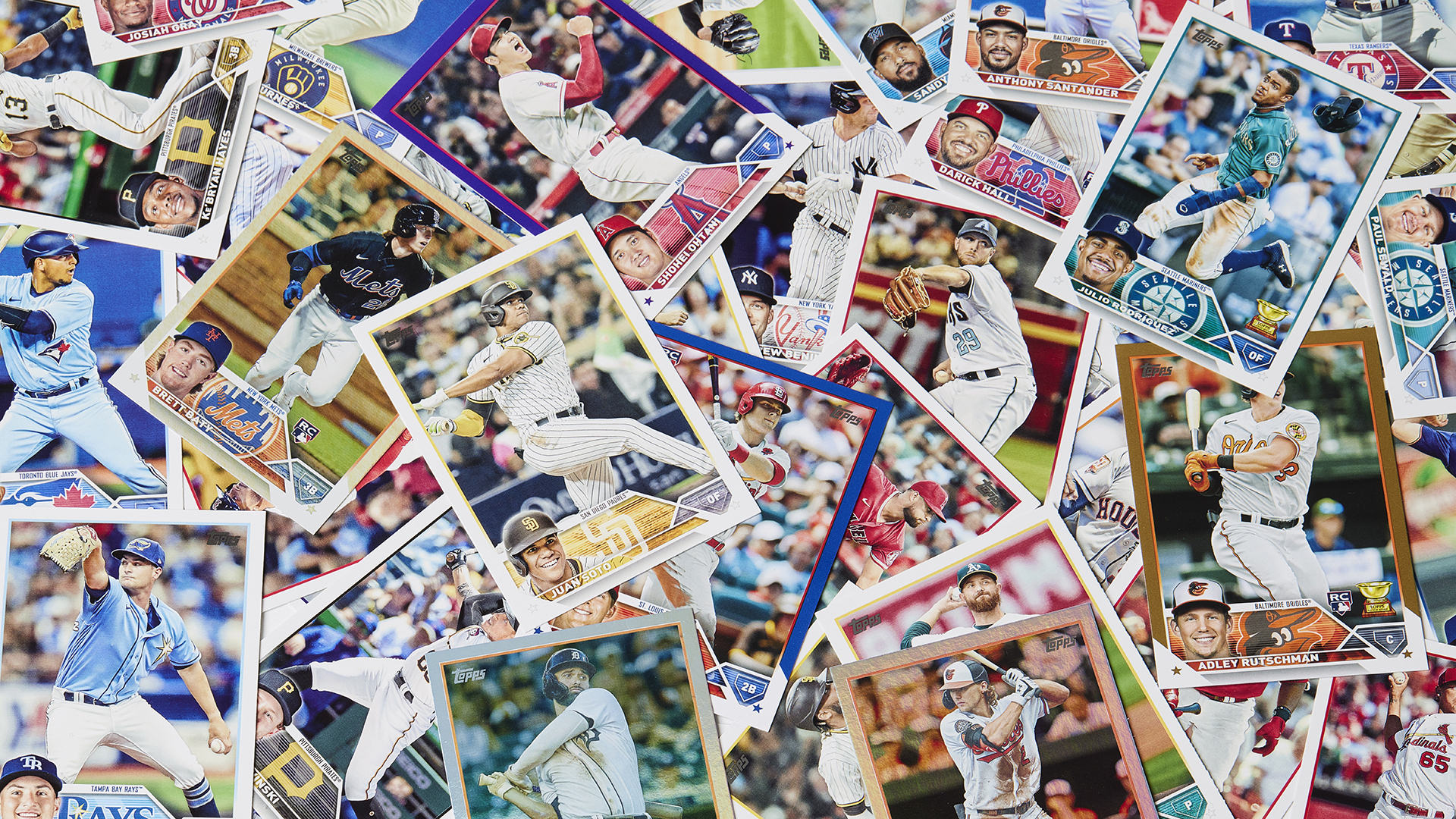 A collage of 2023 Topps baseball cards