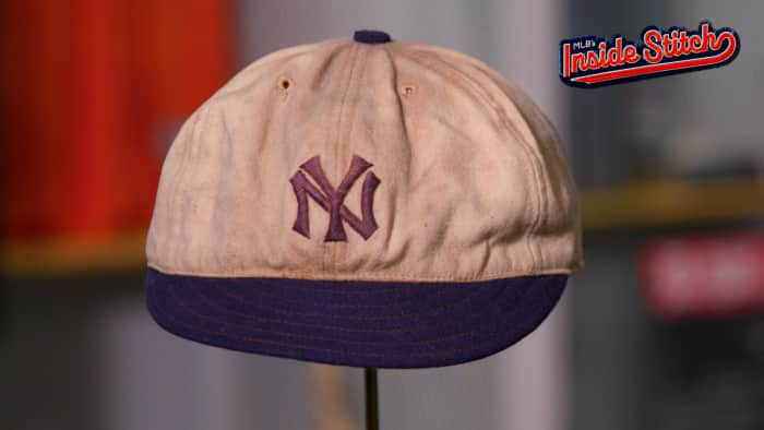 A Yankees cap from 1912 is pictured