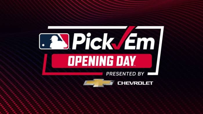 Logo for Opening Day Pick 'Em presented by Chevrolet