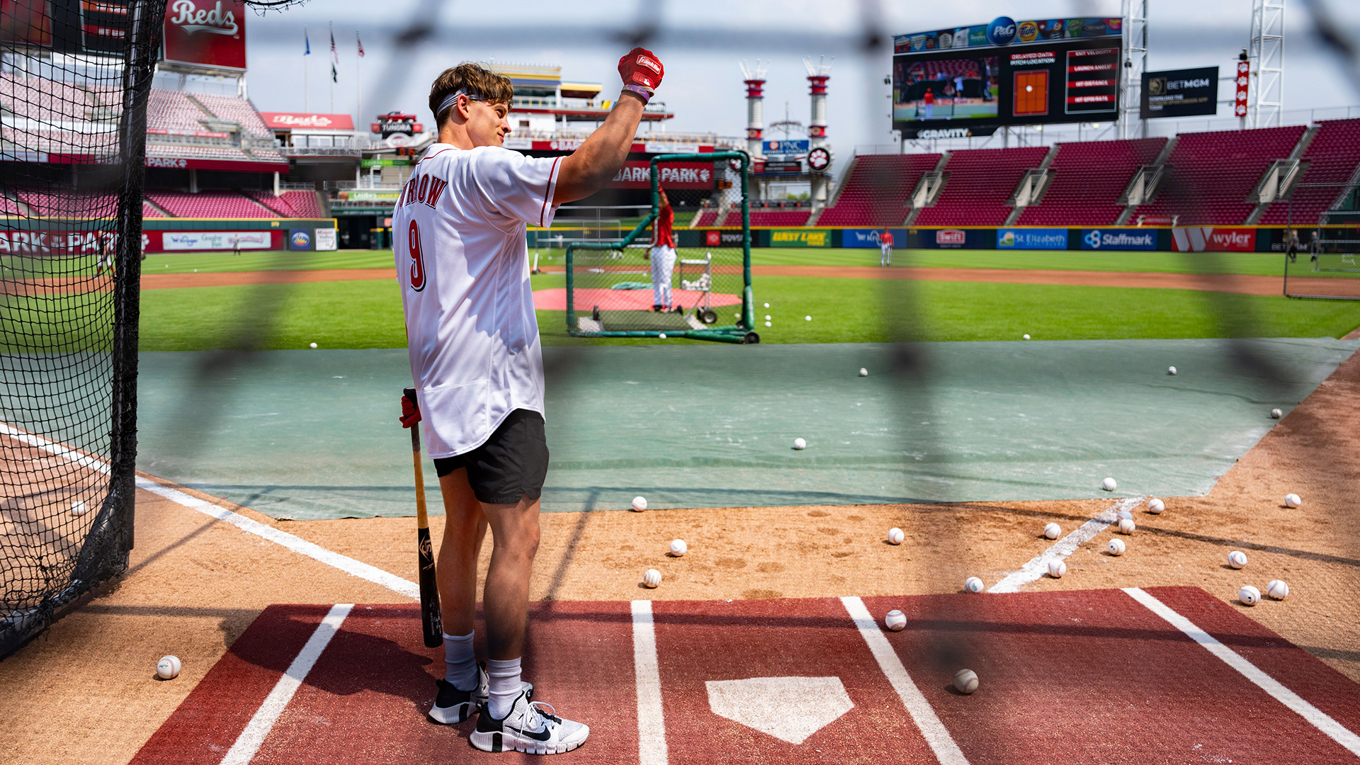 Bengals QB Joe Burrow at Great American Ball Park