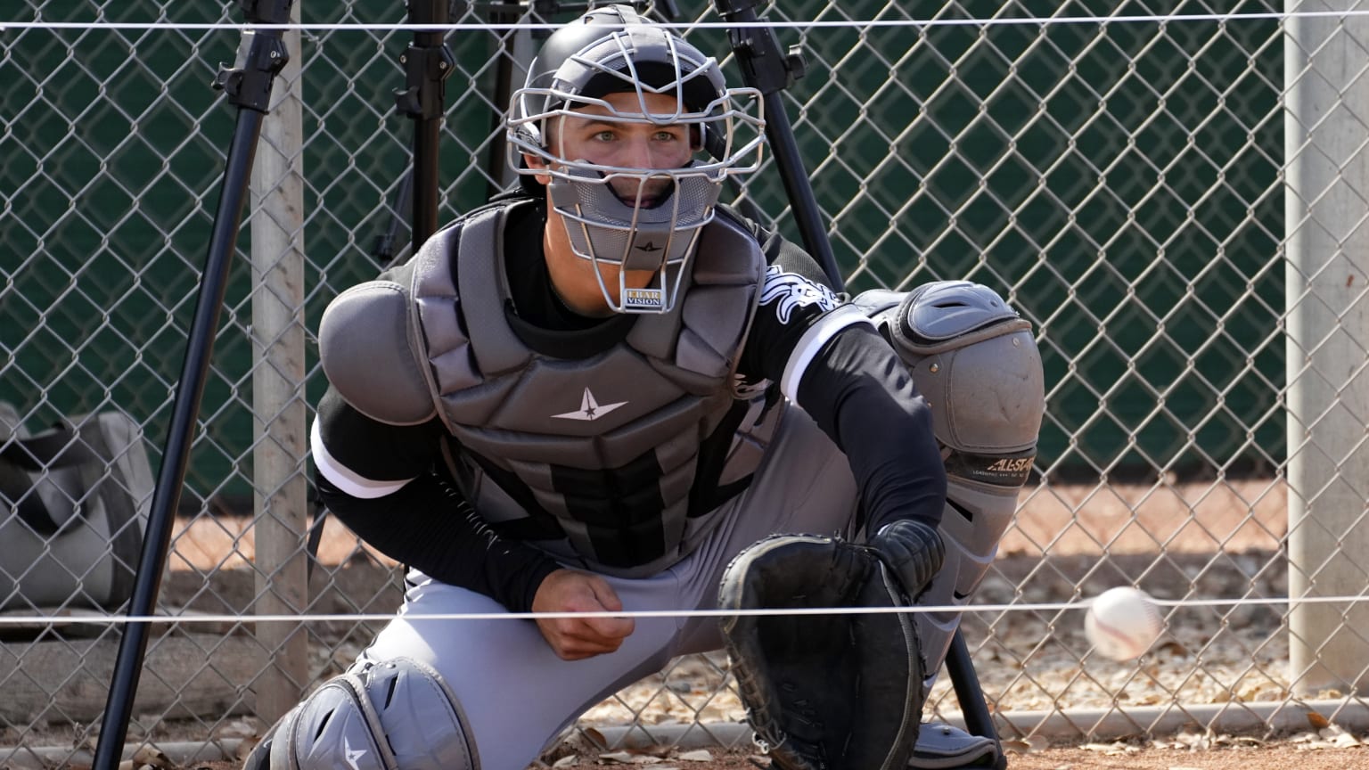 White Sox prospect Adam Hackenberg behind the plate