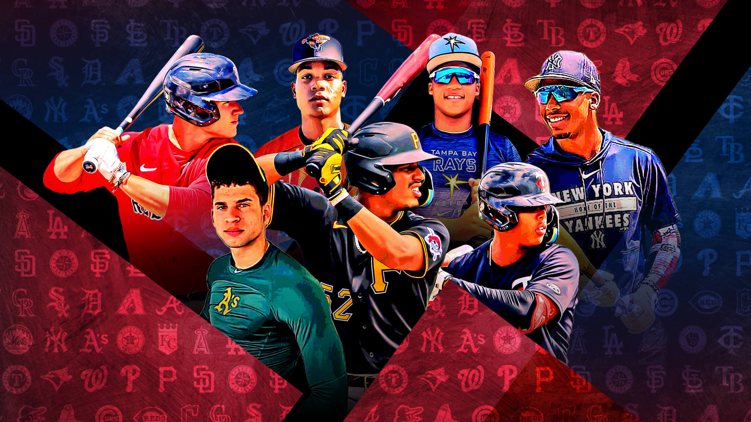 A collage of MLB prospects who play Rookie Ball